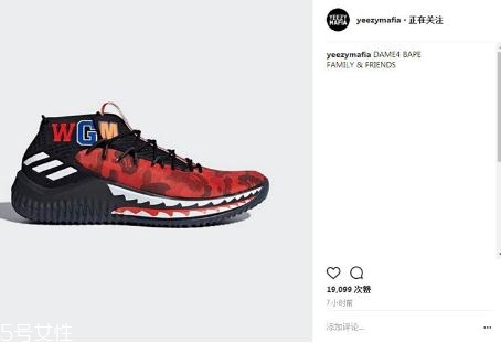 bape與adidas dame 4聯名有哪幾款_多少錢？
