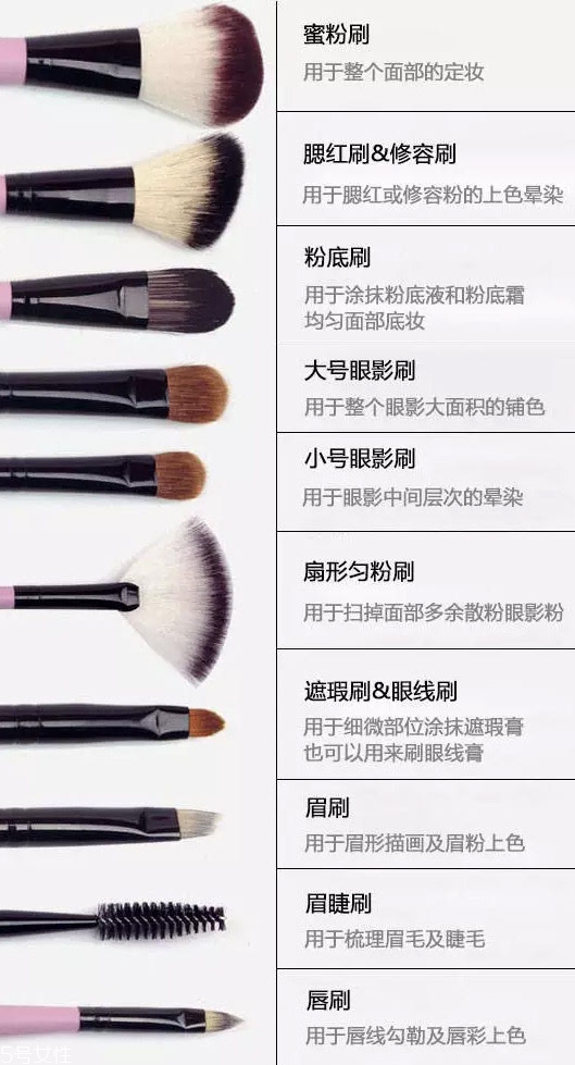 化妝刷有哪些分類和用法？化妝刷的詳細用法